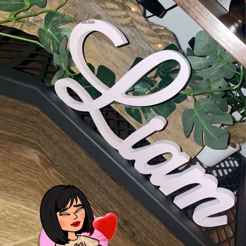 Custom Wooden Name Sign with Base – Personalized Wood Word Decor for Walls & Home Styling