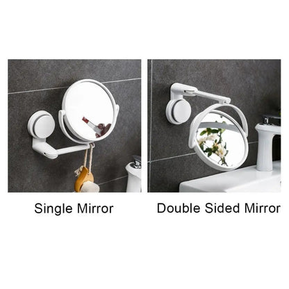 Rotating Suction Cup Vanity Mirror Wall Mounted Folding Makeup Shaving Mirror