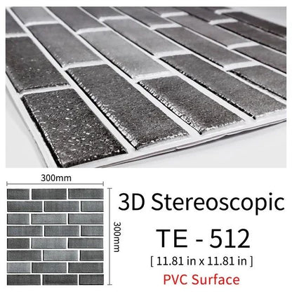 3D Peel-and-Stick Brick Wall Panels – Waterproof PVC Foam Wallpaper Tiles for Stylish Home Makeovers