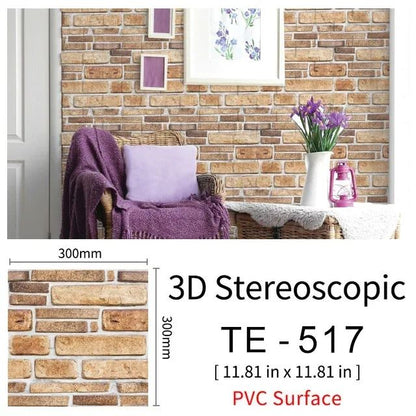 3D Peel-and-Stick Brick Wall Panels – Waterproof PVC Foam Wallpaper Tiles for Stylish Home Makeovers