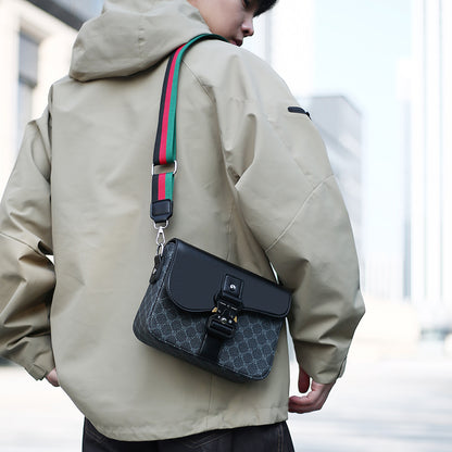 Mens Waterproof Jacquard Crossbody Bag for Business and Daily Commute