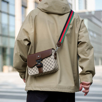 Mens Waterproof Jacquard Crossbody Bag for Business and Daily Commute