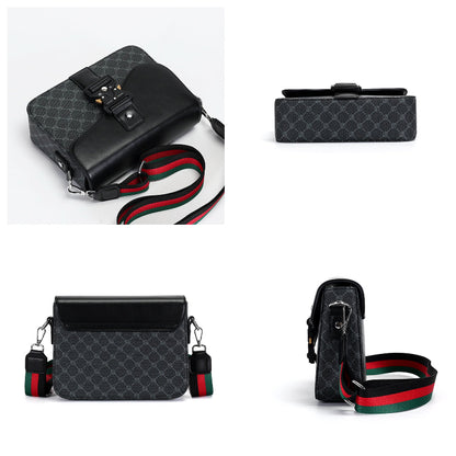 Mens Waterproof Jacquard Crossbody Bag for Business and Daily Commute