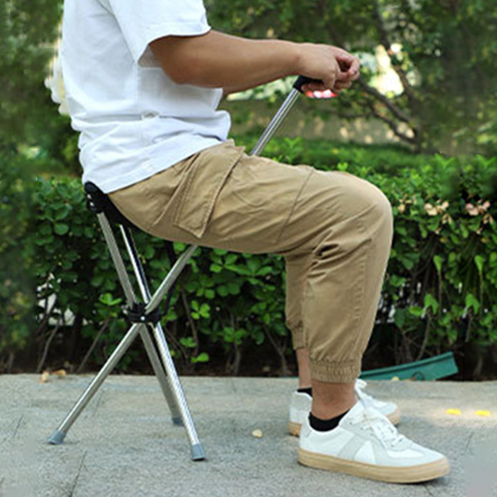 Lightweight Folding Cane with Seat Portable Walking Support for Outdoor Comfort