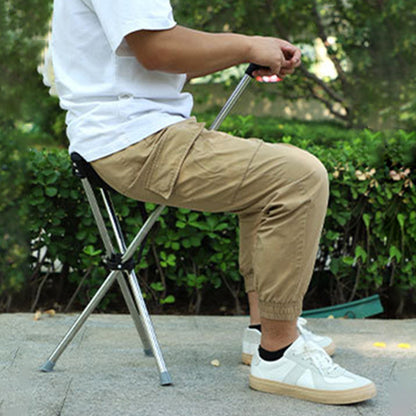 Lightweight Folding Cane with Seat Portable Walking Support for Outdoor Comfort