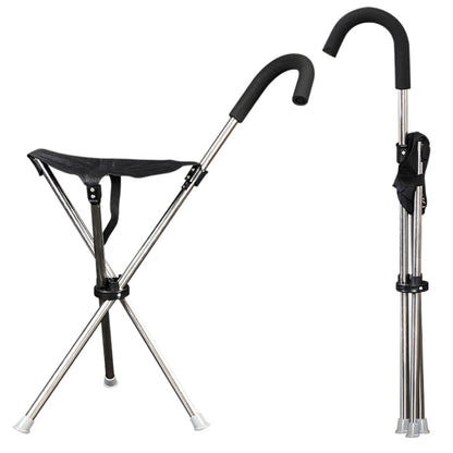 Lightweight Folding Cane with Seat Portable Walking Support for Outdoor Comfort