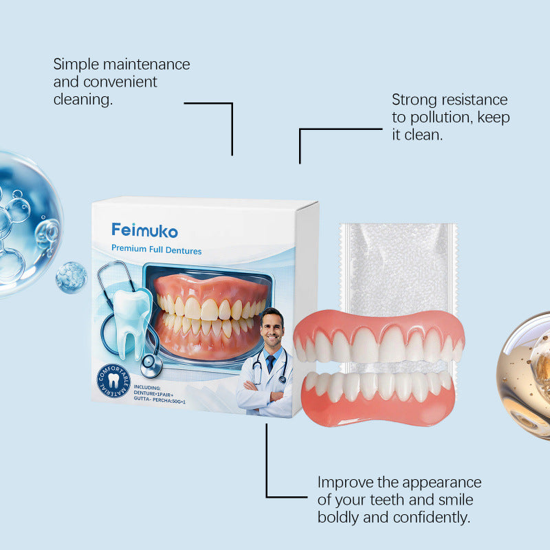 Instant Smile Snap On Dentures Adjustable Fake Teeth Cover