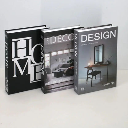 Modern Decorative Fake Books Set – 3pcs White Simulation Books for Home & Living Room Decor