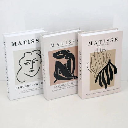 Modern Decorative Fake Books Set – 3pcs White Simulation Books for Home & Living Room Decor