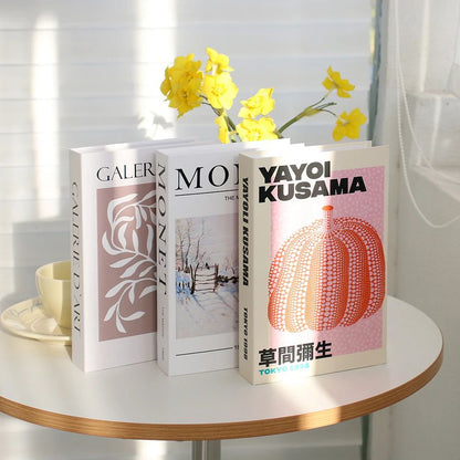 Modern Decorative Fake Books Set – 3pcs White Simulation Books for Home & Living Room Decor