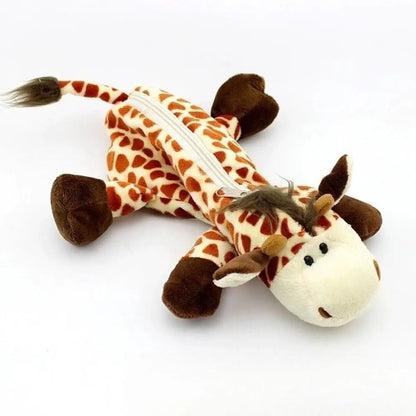 Plush Forest Animal Pencil Bag – Creative Kawaii Storage Case – High-Yield Stationery Interaction Hub