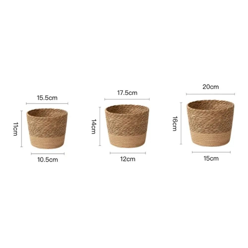 Straw Weaving Flower Pot – Handmade Rattan Wicker Basket – High-Yield Botanical Interaction Hub