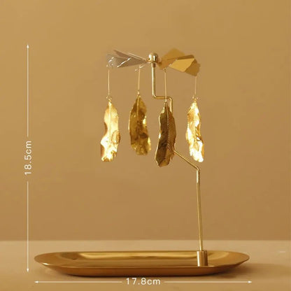 Rotating Spinning Candle Holder – Gold Metallic Carousel Tealight – High-Yield Atmospheric Interaction Hub