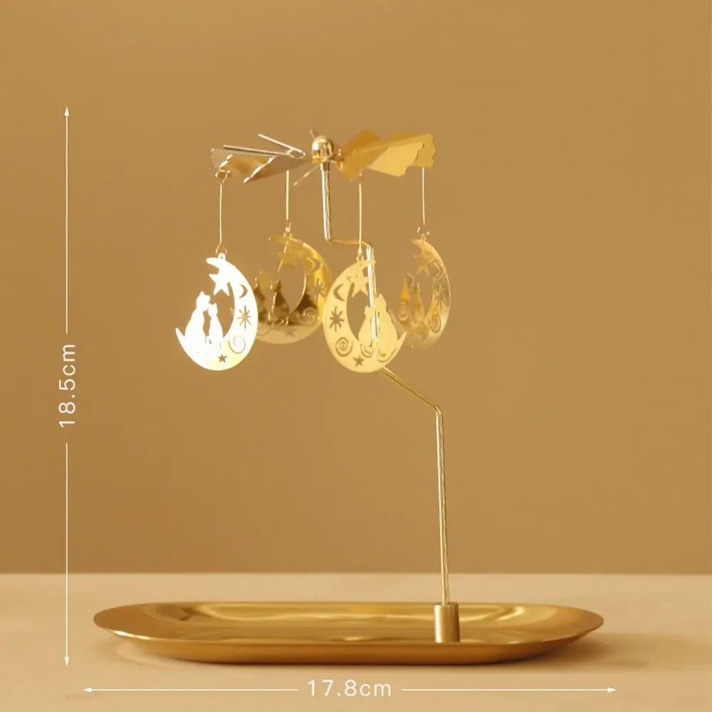 Rotating Spinning Candle Holder – Gold Metallic Carousel Tealight – High-Yield Atmospheric Interaction Hub
