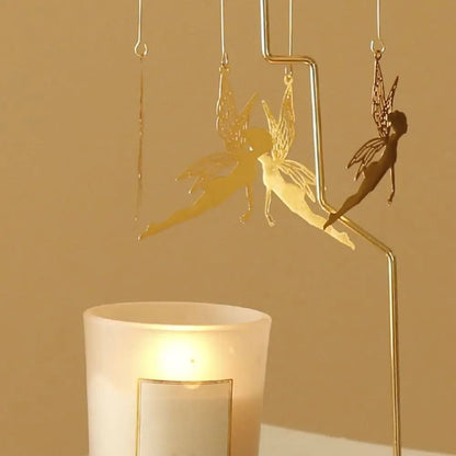 Rotating Spinning Candle Holder – Gold Metallic Carousel Tealight – High-Yield Atmospheric Interaction Hub