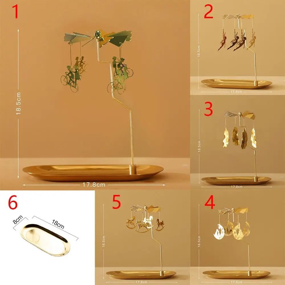 Rotating Spinning Candle Holder – Gold Metallic Carousel Tealight – High-Yield Atmospheric Interaction Hub