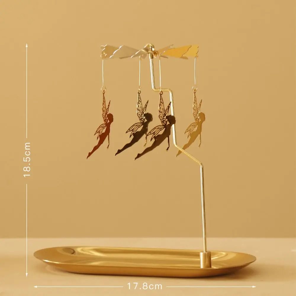 Rotating Spinning Candle Holder – Gold Metallic Carousel Tealight – High-Yield Atmospheric Interaction Hub