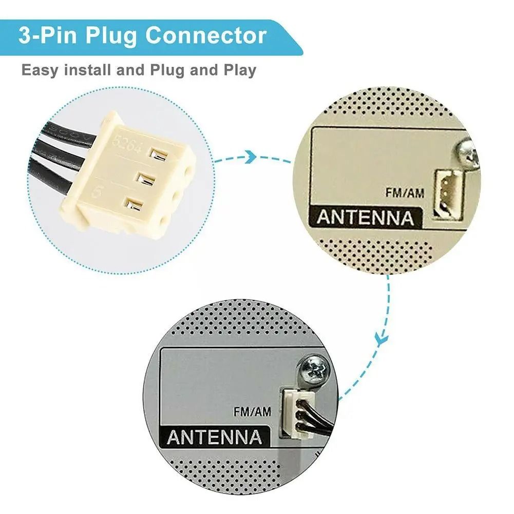 Universal FM AM Radio Antenna Loop Signal Booster for Stereo Receivers