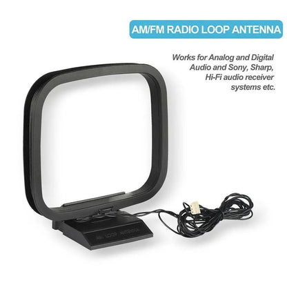 Universal FM AM Radio Antenna Loop Signal Booster for Stereo Receivers