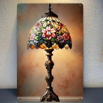 Vintage Floral Glass Table Lamp Art for Cozy Bedroom Decor