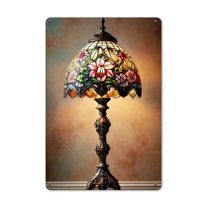 Vintage Floral Glass Table Lamp Art for Cozy Bedroom Decor
