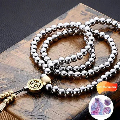 Guardian Steel Buddha Bead Bracelet – Tactical Self Defense Chain EDC Accessory
