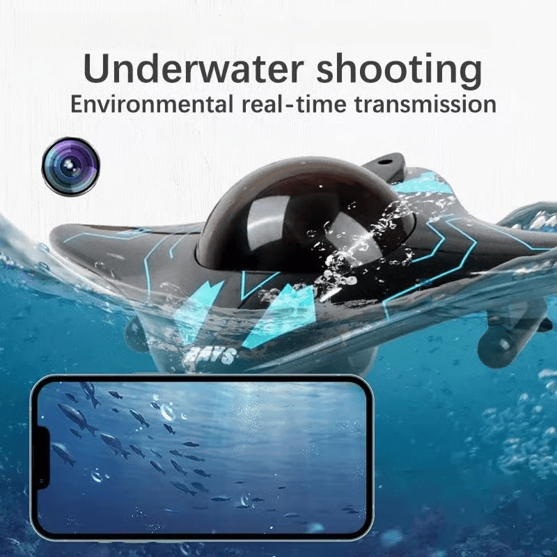 6CH RC Boat with Underwater Camera - WiFi FPV Remote Control Submarine Toy