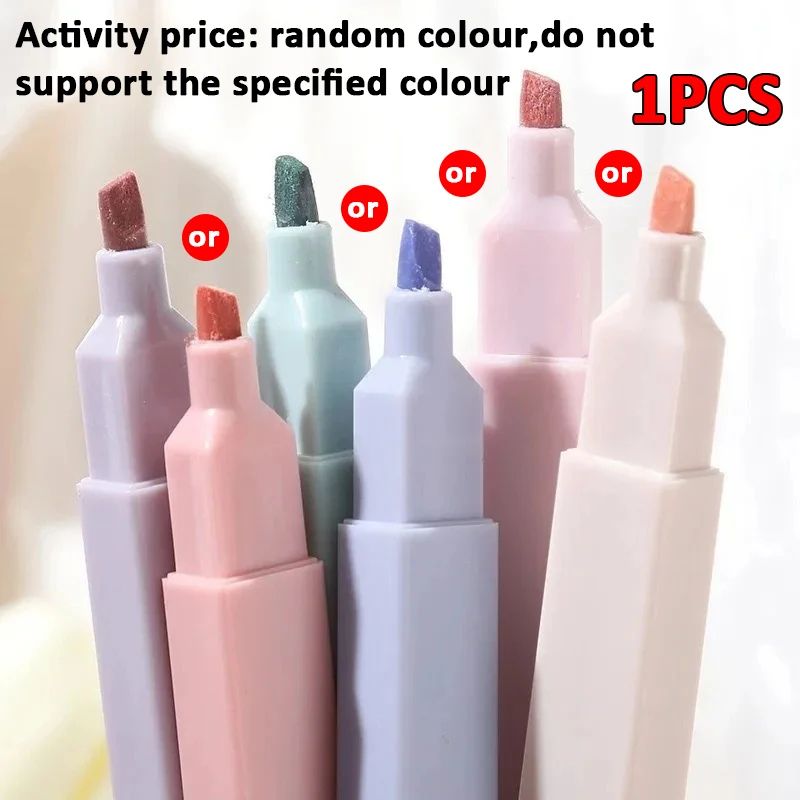 SoftTone Pastel Highlighters Kawaii Stationery Set – 6 Pack Mild Color Markers
