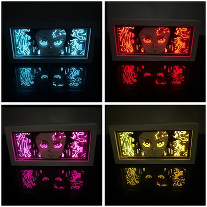 Demon Slayer 3D LED Light Box – Kamado Tanjiro Anime Night Light for Bedroom Decor