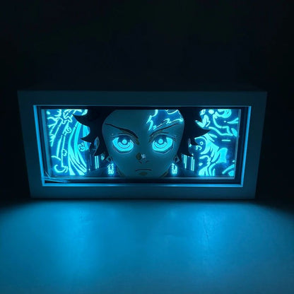 Demon Slayer 3D LED Light Box – Kamado Tanjiro Anime Night Light for Bedroom Decor