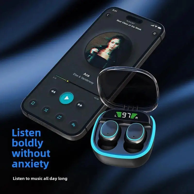 LED Display Wireless Earbuds with Stereo Bluetooth Sound