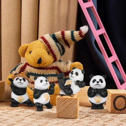 Mini Kung Fu Panda Garden Figurines Set – Cute PVC Panda Statues for Bonsai, Fairy Garden & Home Decor
