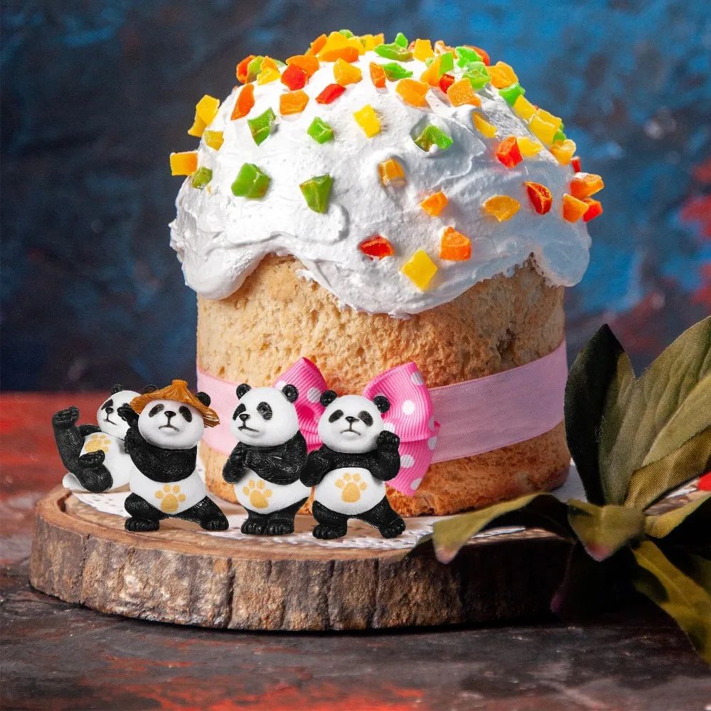 Mini Kung Fu Panda Garden Figurines Set – Cute PVC Panda Statues for Bonsai, Fairy Garden & Home Decor