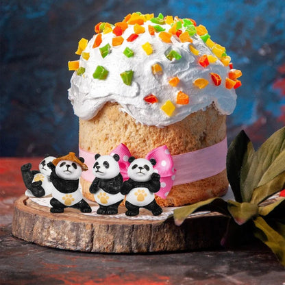 Mini Kung Fu Panda Garden Figurines Set – Cute PVC Panda Statues for Bonsai, Fairy Garden & Home Decor