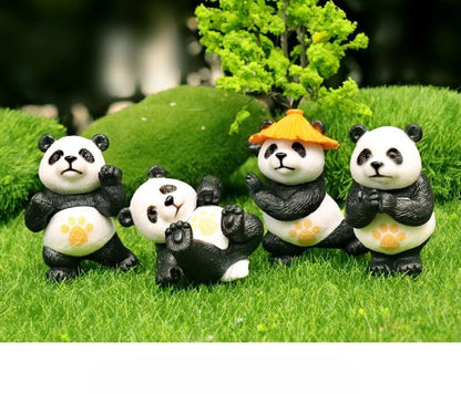 Mini Kung Fu Panda Garden Figurines Set – Cute PVC Panda Statues for Bonsai, Fairy Garden & Home Decor