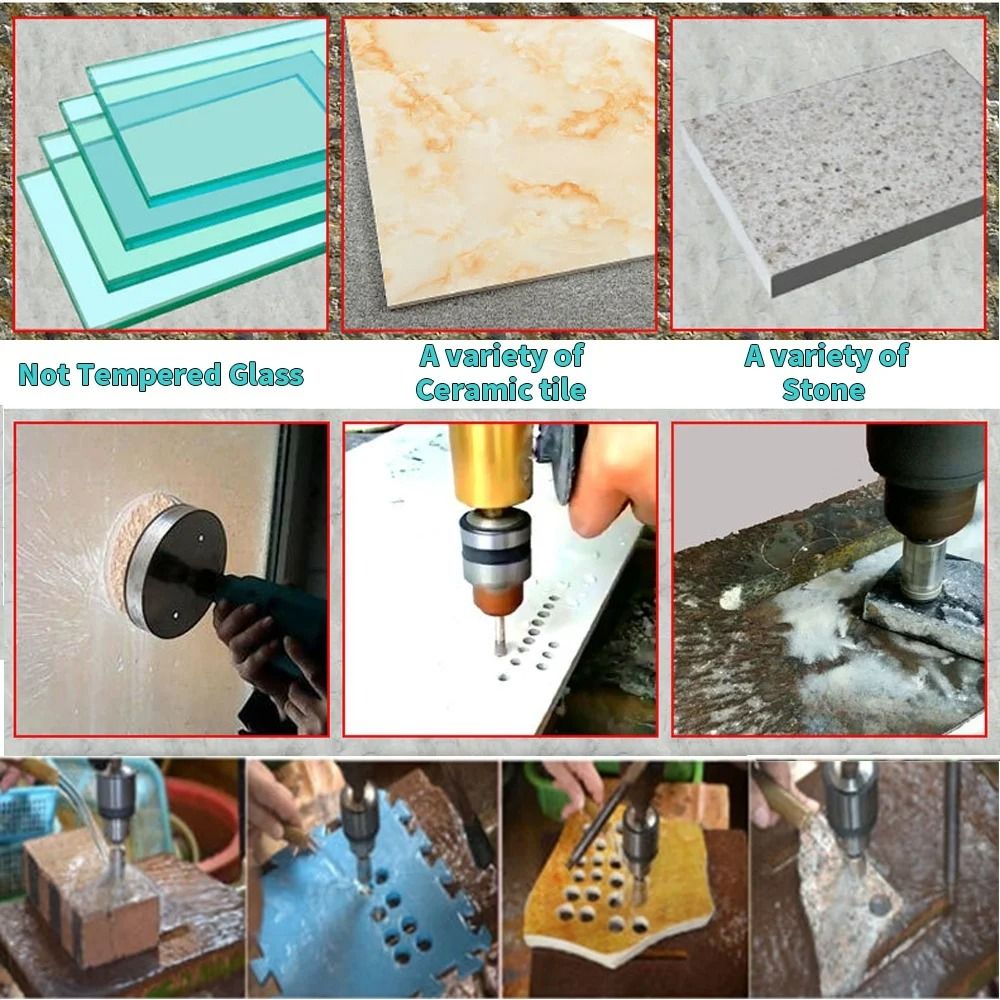 10-Piece Diamond-Coated Core Drill Bit Set