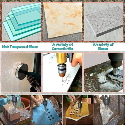 10-Piece Diamond-Coated Core Drill Bit Set
