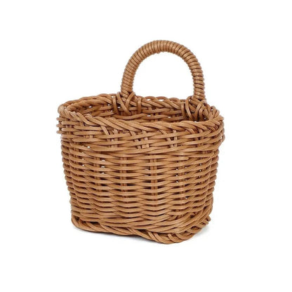 Rattan Storage Basket Hanging Kitchen Fruit Vegetable Organizer