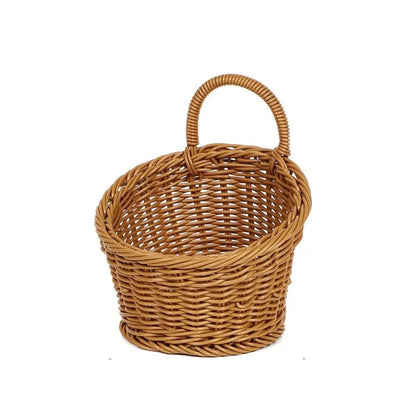 Rattan Storage Basket Hanging Kitchen Fruit Vegetable Organizer