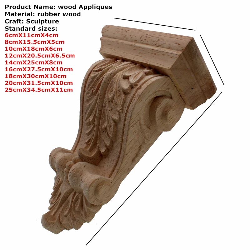 RUNBAZEF Oak Wood Carved Applique – European Vintage Floral Furniture Decor