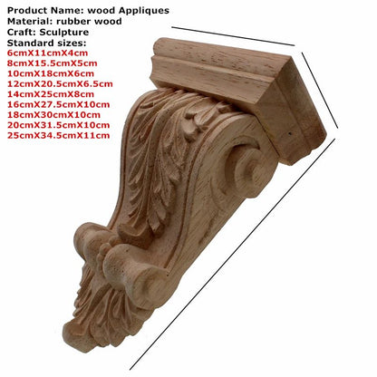 RUNBAZEF Oak Wood Carved Applique – European Vintage Floral Furniture Decor