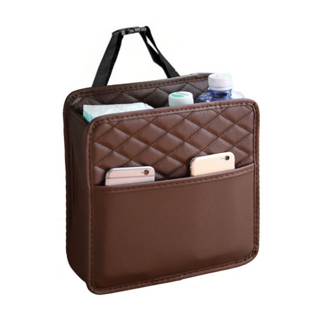Leather Storage Bag for Car, Multifunctional Seat Storage Bag, Garbage Bag for Car Modelse