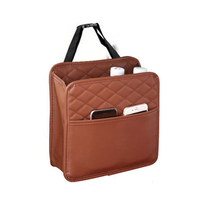 Leather Storage Bag for Car, Multifunctional Seat Storage Bag, Garbage Bag for Car Modelse