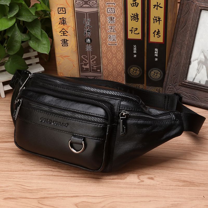 Genuine Leather Waist Fanny Pack for Men Retro Crossbody Sling Bag for Travel and Everyday Use