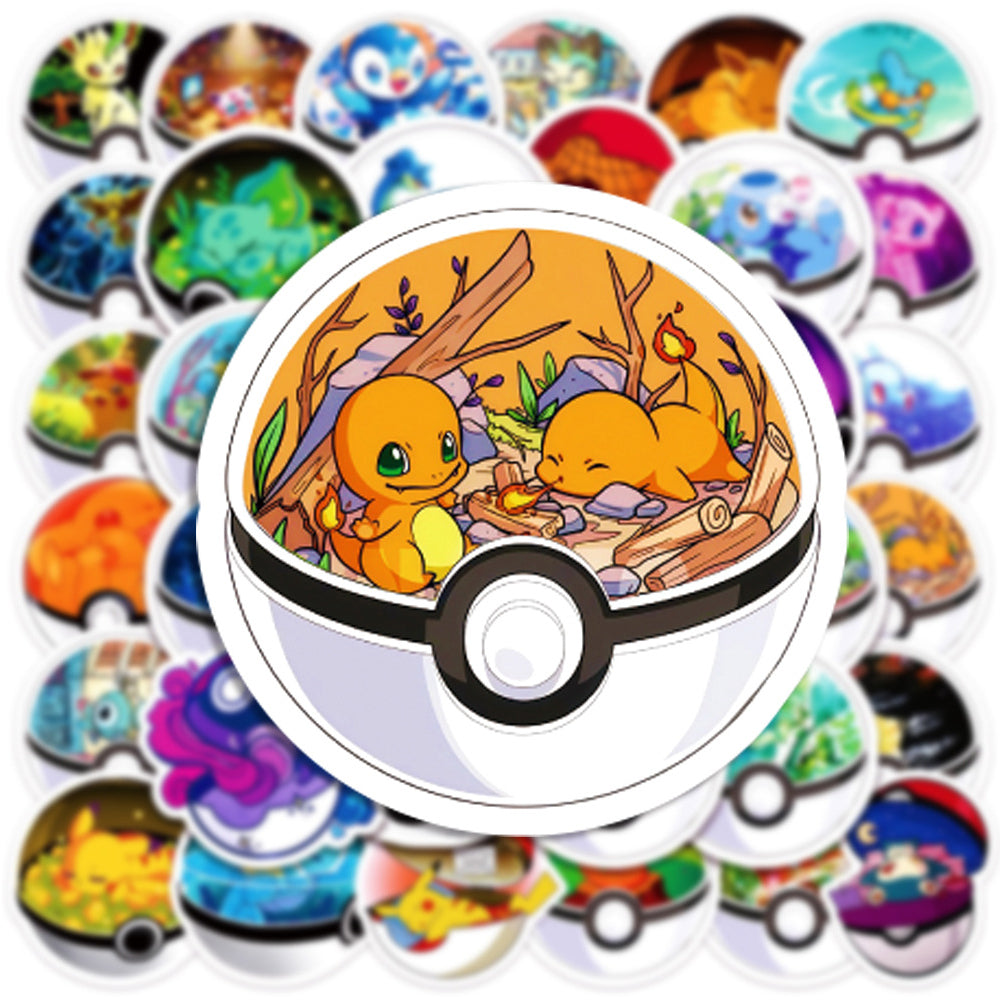Kawaii Pokemon Stickers Waterproof Pikachu, Poke Ball Decals for Kids Laptops, Skateboards & More