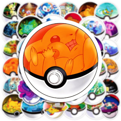 Kawaii Pokemon Stickers Waterproof Pikachu, Poke Ball Decals for Kids Laptops, Skateboards & More