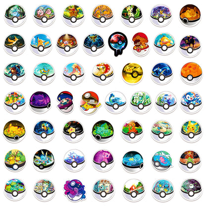 Kawaii Pokemon Stickers Waterproof Pikachu, Poke Ball Decals for Kids Laptops, Skateboards & More