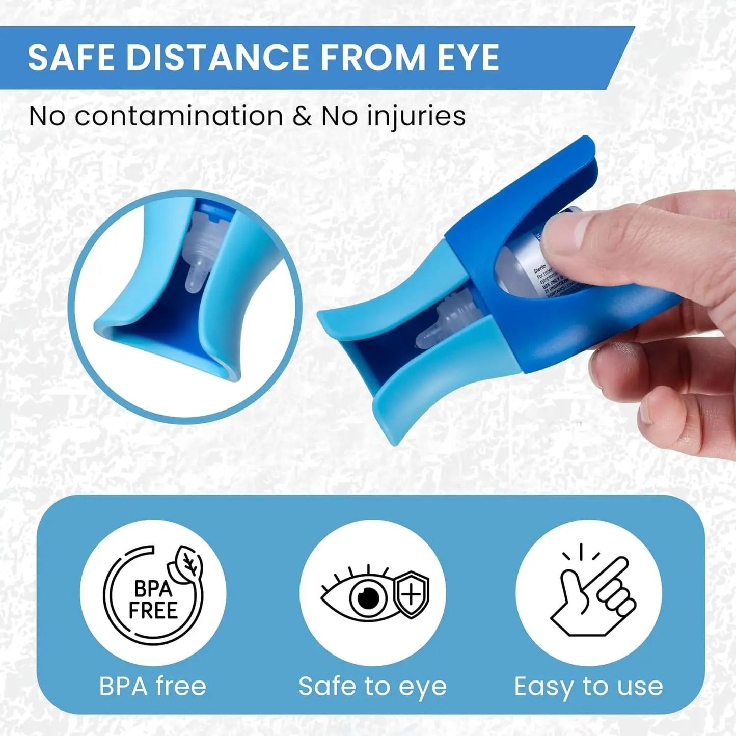Reusable Eyedrop Guide Applicator Precision Eye Drop Helper Device