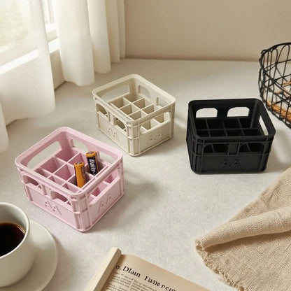 Retro Industrial Battery Storage Box Organizer for Desk & Home