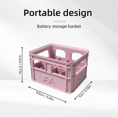 Retro Industrial Battery Storage Box Organizer for Desk & Home